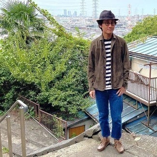 Как носить ботинки дезерты с курткой-рубашкой