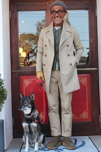 Как носить ботинки дезерты с плащом