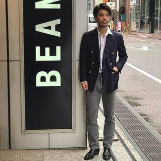 Как носить двубортный пиджак с ботинками челси мужчине