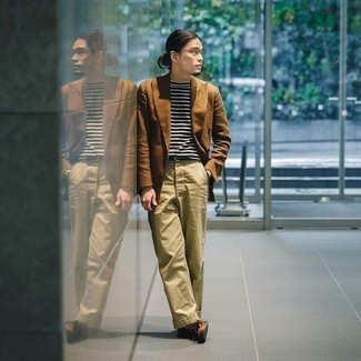 Как носить двубортный пиджак с брюками чинос