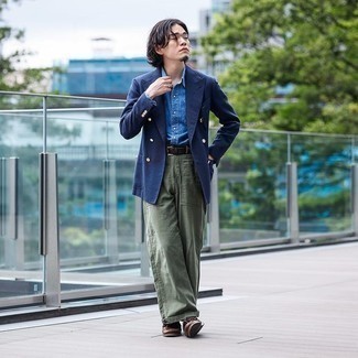 Как носить двубортный пиджак с брюками чинос