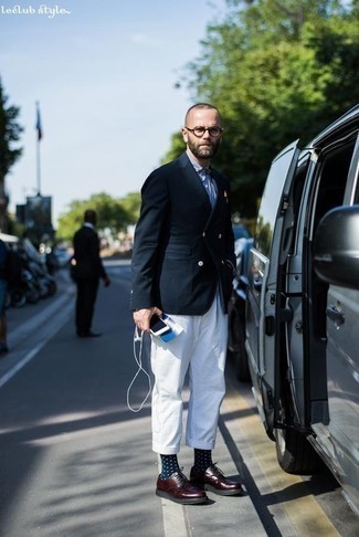 Как носить двубортный пиджак с туфлями дерби