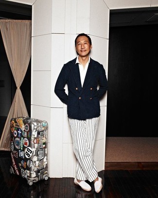 Как носить двубортный пиджак с эспадрильями мужчине