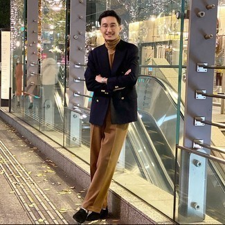 Как носить двубортный пиджак с водолазкой мужчине