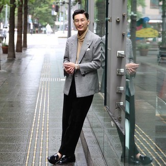 Как носить двубортный пиджак с водолазкой мужчине