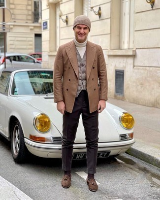 Как носить двубортный пиджак с водолазкой мужчине