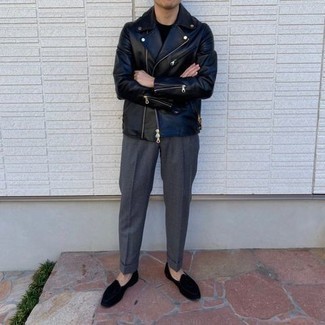 Как носить классические брюки с косухой мужчине