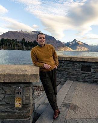 Как носить классические брюки с брогами