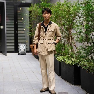 Как носить классические брюки с полевой курткой