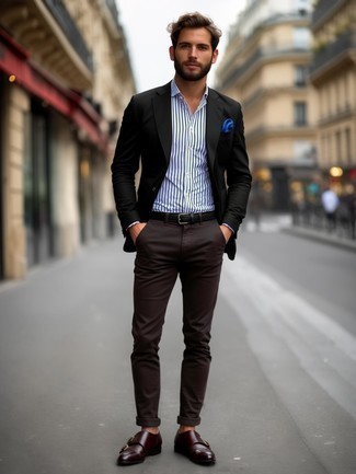 Как носить классические брюки с монками