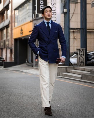 Как носить классические брюки с монками