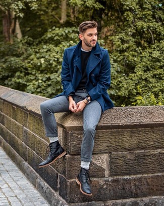 Как носить классические брюки с полупальто