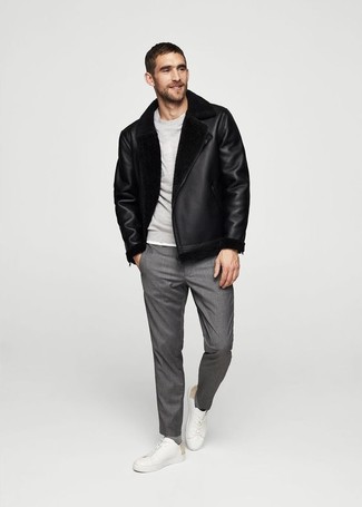 Как носить классические брюки с свитшотем мужчине