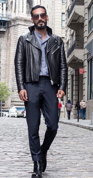 Как носить классическую рубашку с косухой мужчине