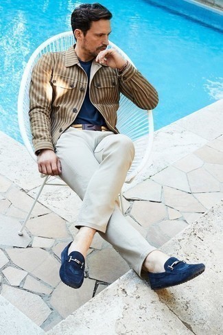 Как носить мокасины с брюками чинос