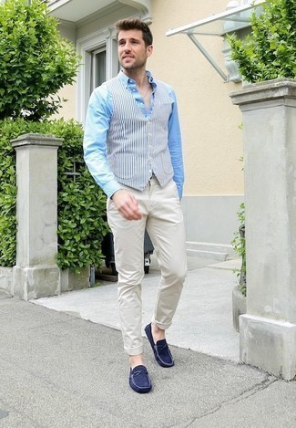 Как носить мокасины с брюками чинос