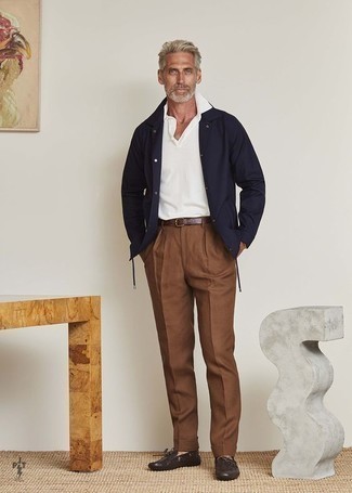 Как носить мокасины с курткой-рубашкой мужчине