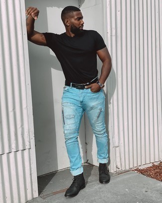 С чем носить кожаный ремень с украшением мужчине