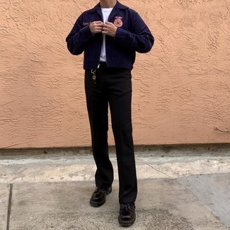 С чем носить куртку харрингтон с вышивкой