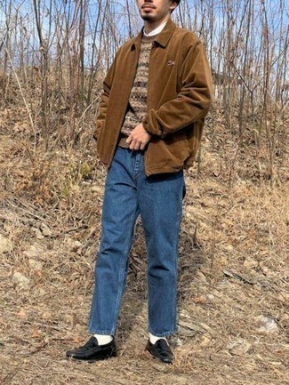 С чем носить свитер с жаккардовым узором мужчине