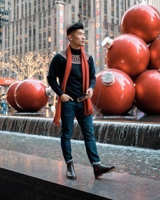 С чем носить свитер с жаккардовым узором мужчине