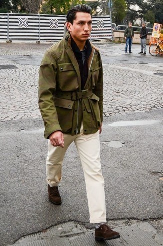 Как носить полевую куртку с туфлями дерби