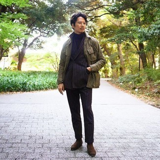 Как носить полевую куртку с костюмом