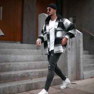 С чем носить фланелевую куртку-рубашку мужчине