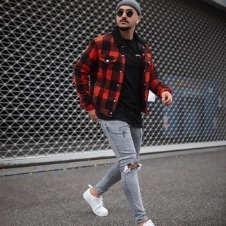 С чем носить фланелевую куртку-рубашку мужчине