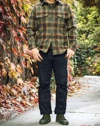 С чем носить фланелевую куртку-рубашку мужчине