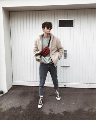 С чем носить флисовый бомбер мужчине