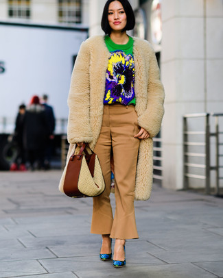 С чем носить кожаные туфли с цветочным принтом