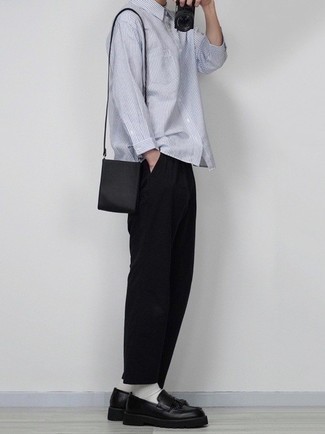 С чем носить лоферы c бахромой мужчине