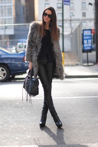 Как носить шубу с кардиганом