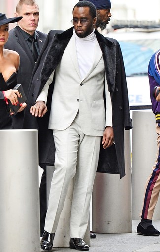 С чем носить пальто с меховым воротником мужчине