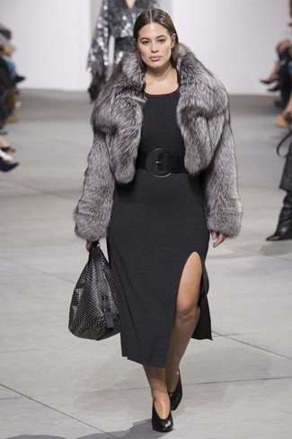 С чем носить короткую шубу