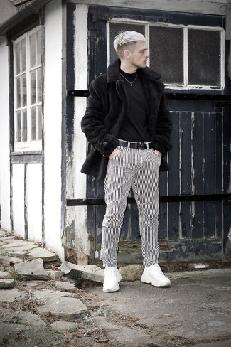 С чем носить меховую куртку-рубашку мужчине