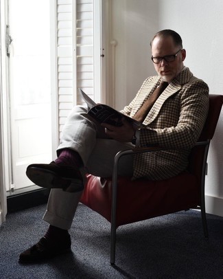 С чем носить шерстяной пиджак в мелкую клетку мужчине