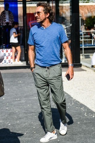 С чем носить зелено-красные брюки чинос