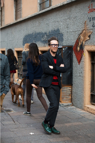 С чем носить зеленые туфли дерби