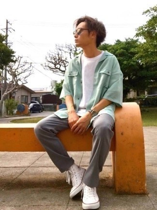 С чем носить зеленую рубашку мужчине