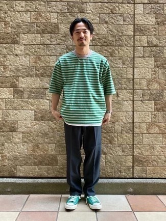 С чем носить зеленые кеды мужчине лето