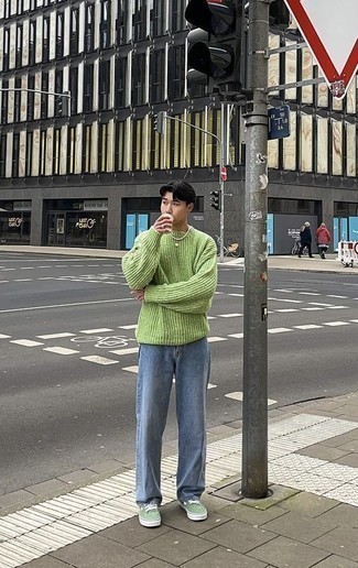 С чем носить зеленый свитер мужчине