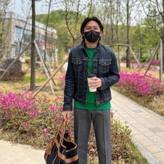 С чем носить зеленую футболку мужчине