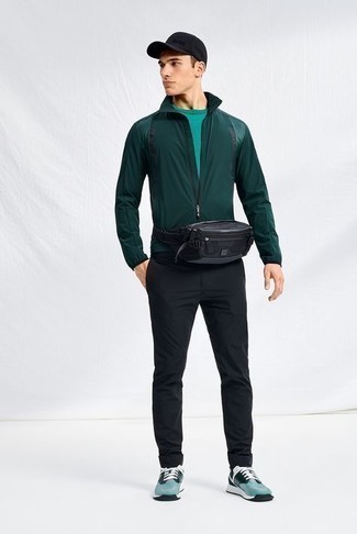 С чем носить зеленую футболку мужчине