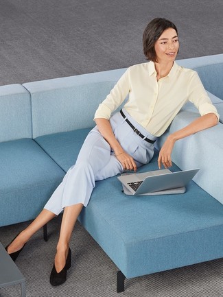 С чем носить зелено-желтую рубашку женщине