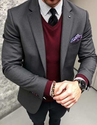 Как носить серый пиджак с черными брюками чинос