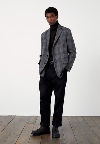 Какие повседневные ботинки носить с серым пиджаком мужчине