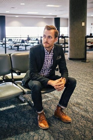 Как носить серый пиджак с серыми джинсами мужчине