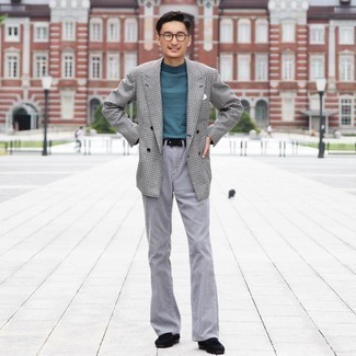 Как носить серый пиджак с серыми джинсами мужчине